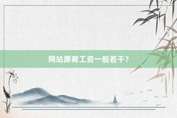 网站原宥工资一般若干？